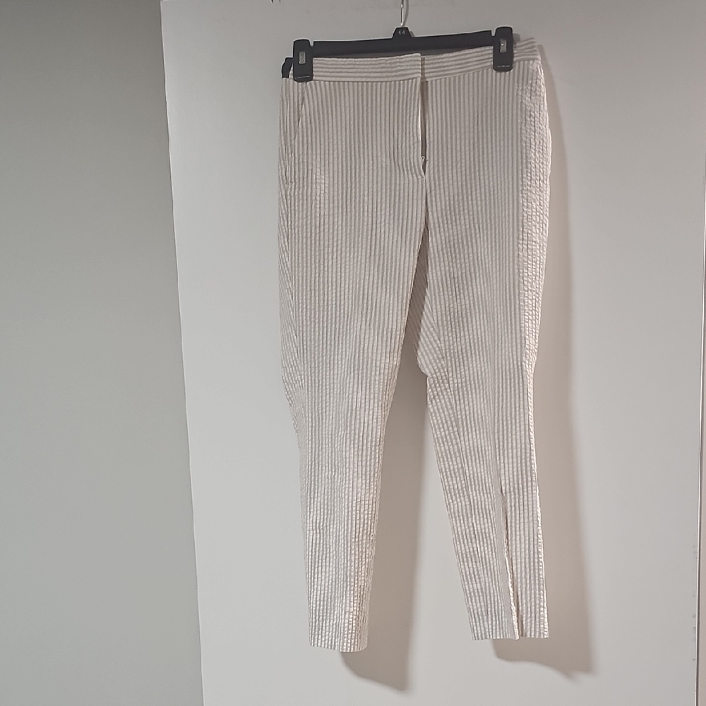 Zara Beige Striped Corduroy Pants